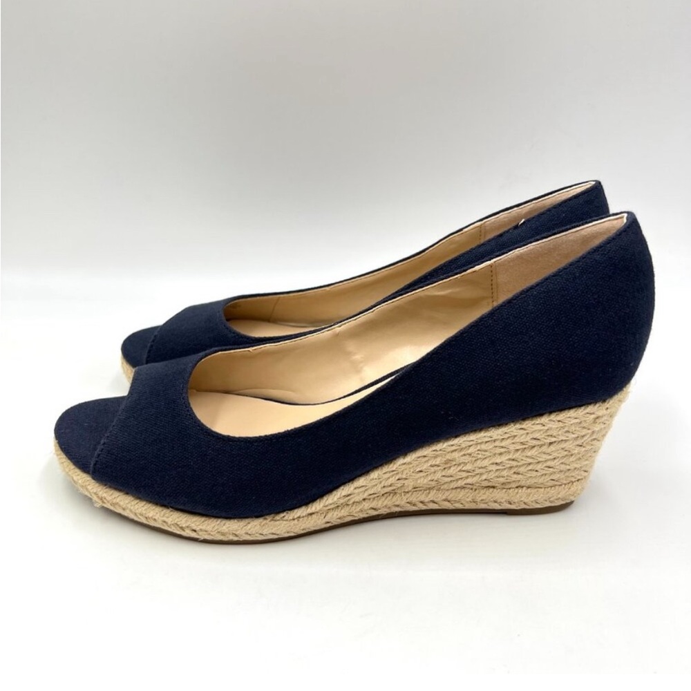 Bandolino Womens Size 6.5 Nuri 7 Navy Blue Espadrilles Wedges Heels Shoes - Picture 4 of 8